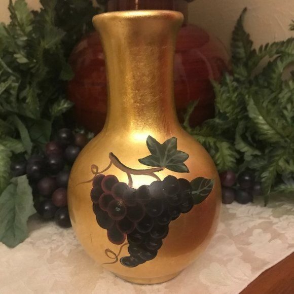 Vintage Formalities by Baum Bros Gold Leaf Vase - Picture 3 of 6